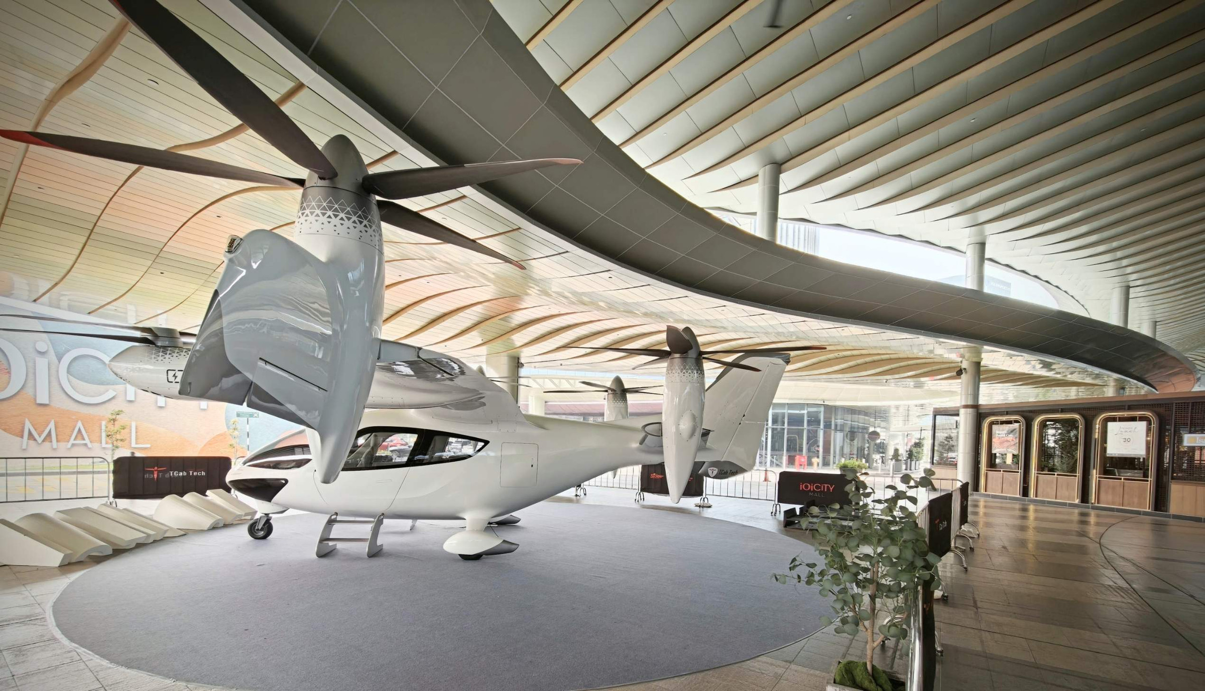 The E20 eVTOL on display at IOI City Mall