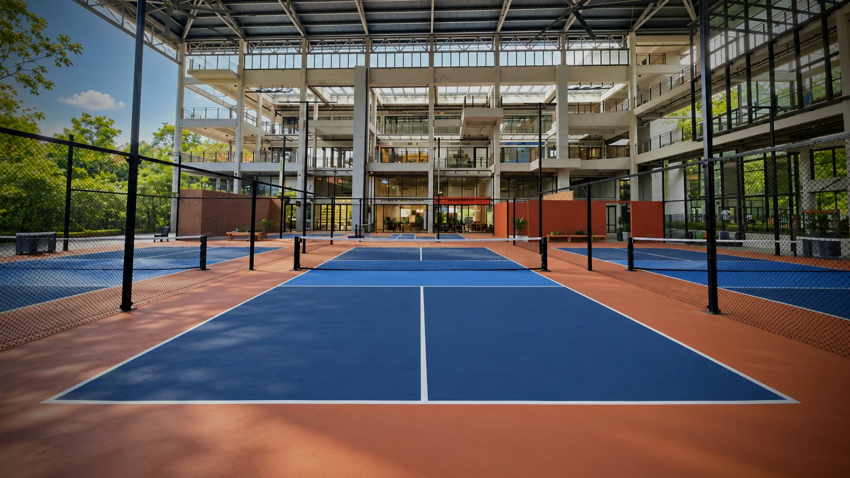 Covered pickleball courts